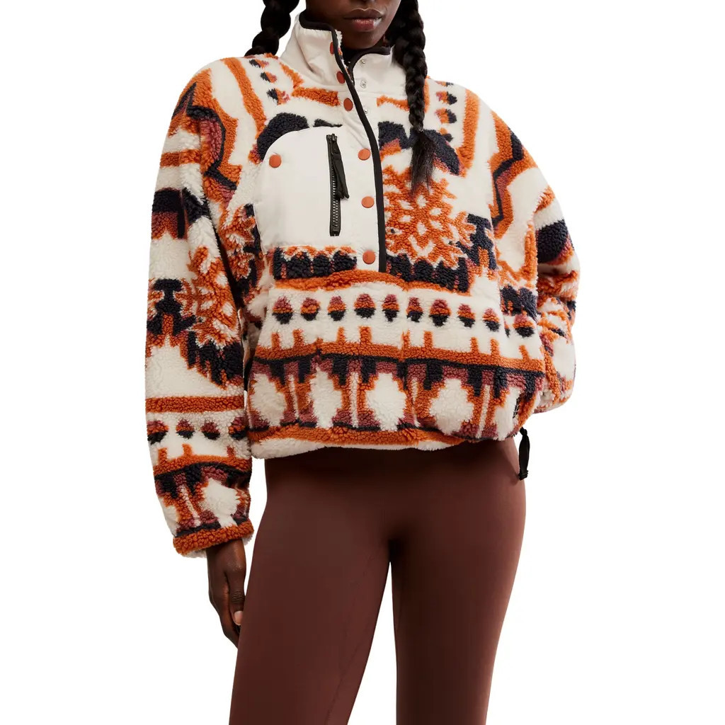 Free People FP Movement Rocky Ridge Fleece Pullover in Snowflake Combo at Nordstrom Rack, Size Large | Nordstrom Rack