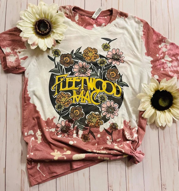 Womens Custom Hand Bleached Band T-shirt Fleetwood Mac | Etsy | Etsy (US)