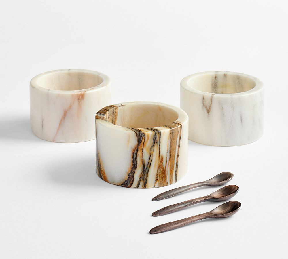 Sweet July Handcrafted Marble Condiment Bowls - Set of 3 | Pottery Barn (US)