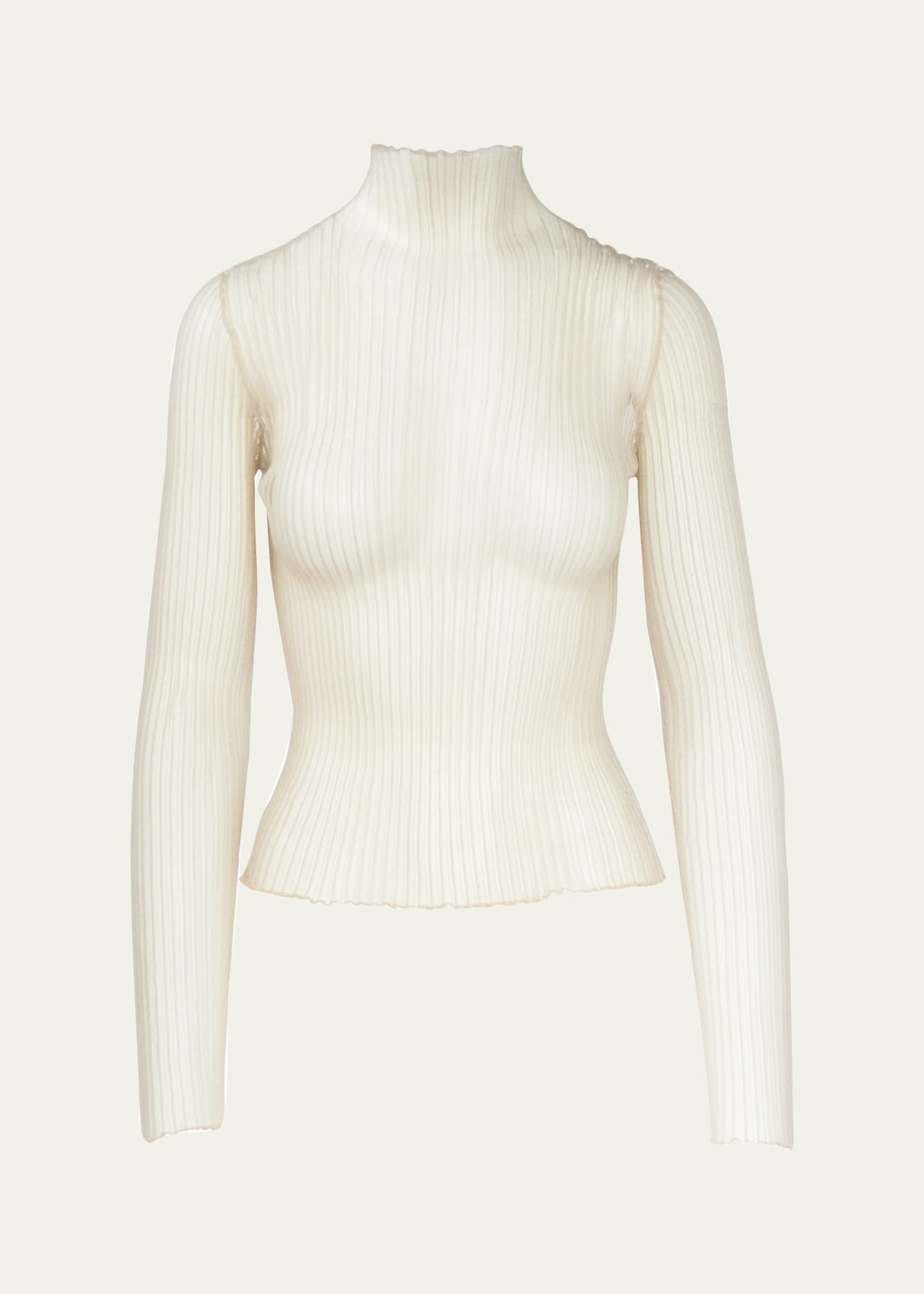 Aisling Camps Modern Mist Translucent Ribbed Turtleneck | Bergdorf Goodman