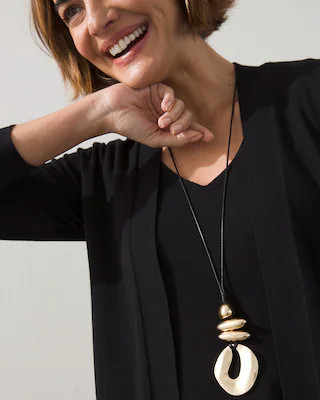 Gold Tone Adjustable Pendant Necklace | Chico's