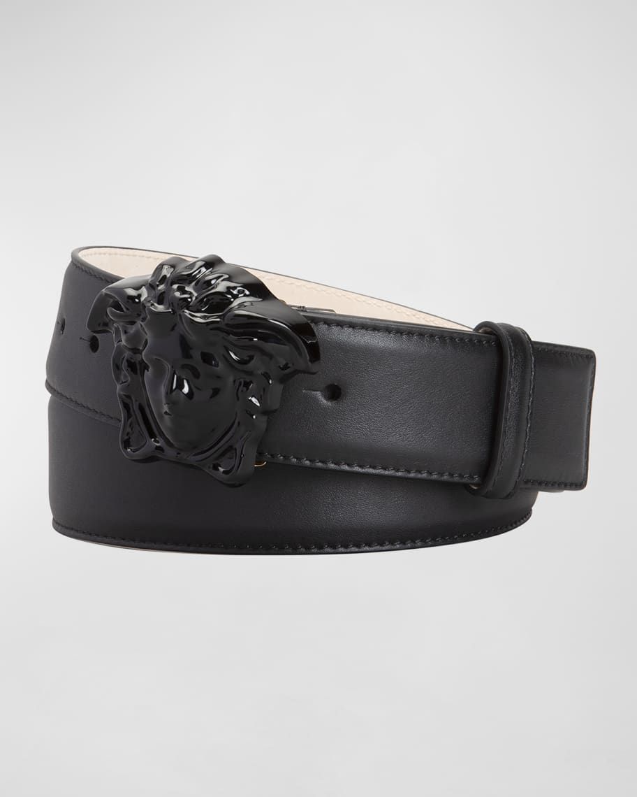 Versace Leather Medusa-Buckle Belt | Neiman Marcus
