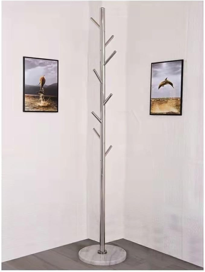 Metal coat rack bracket finish Stable Marble Round base with high-end hooks freestanding Metal tr... | Amazon (US)