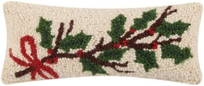 Peking Handicraft 31TG840C05OB Holly Branch Hook Pillow, 12-inch Length | Amazon (US)