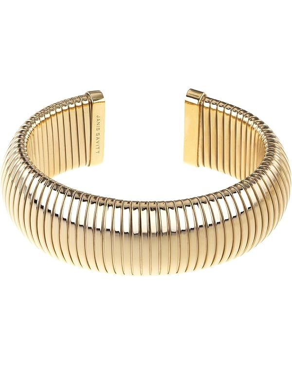 JANIS BY JANIS SAVITT High Polished Plated Brass Single Cobra™ Bracelet with 7/8 Inch Wide Flex... | Amazon (US)