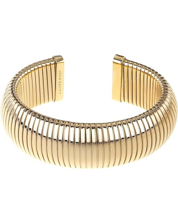 JANIS BY JANIS SAVITT High Polished Plated Brass Single Cobra™ Bracelet with 7/8 Inch Wide Flex... | Amazon (US)