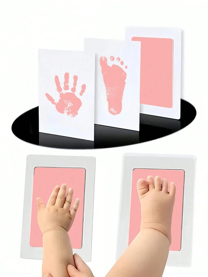 1set/Pc Reusable Baby Footprint And Handprint Inkpad, Newborn Safe Ink Pad For Baby Shower, Growt... | SHEIN