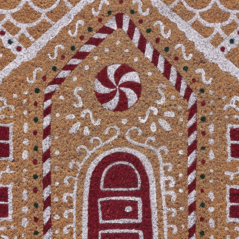 My Texas House Multicolor Gingerbread House Outdoor Coir Christmas Doormat, 18" x 30" | Walmart (US)