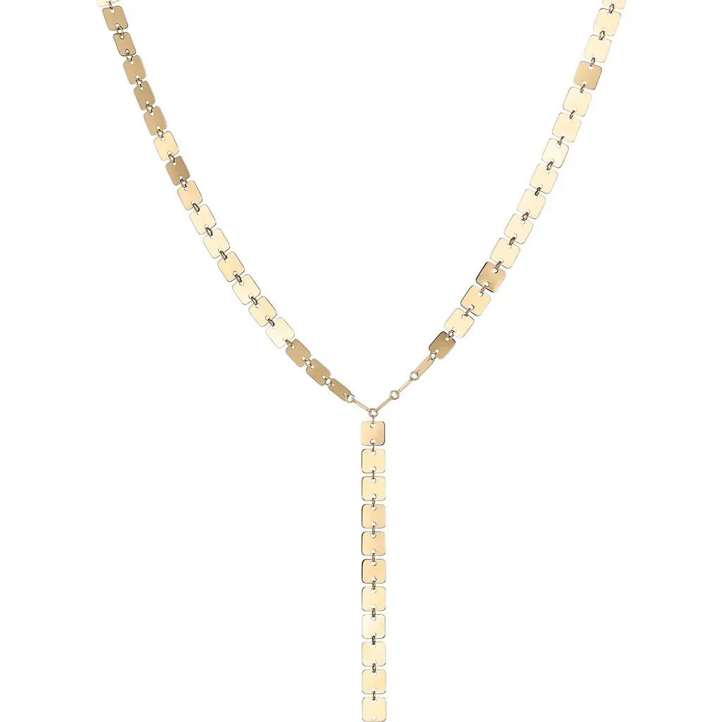 LANA 14K Gold Laser Square Y-Necklace in Yellow Gold at Nordstrom, Size 16 | Nordstrom