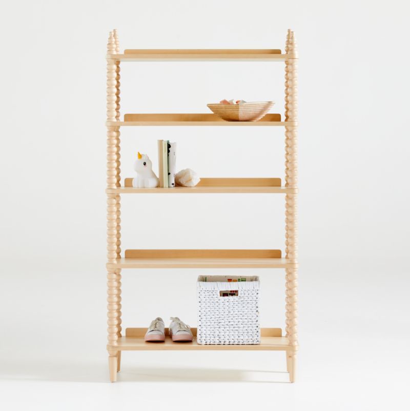 Jenny Lind Maple Wood Spindle 5-Shelf Kids Bookcase + Reviews | Crate & Kids | Crate & Barrel