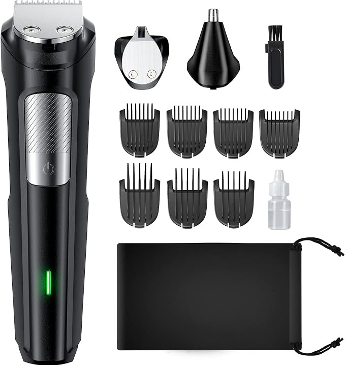 RICAF Beard Trimmer Hair Clipper for Men, 13 Piece Men’s Grooming Kit with Cordless Rechargeabl... | Amazon (US)