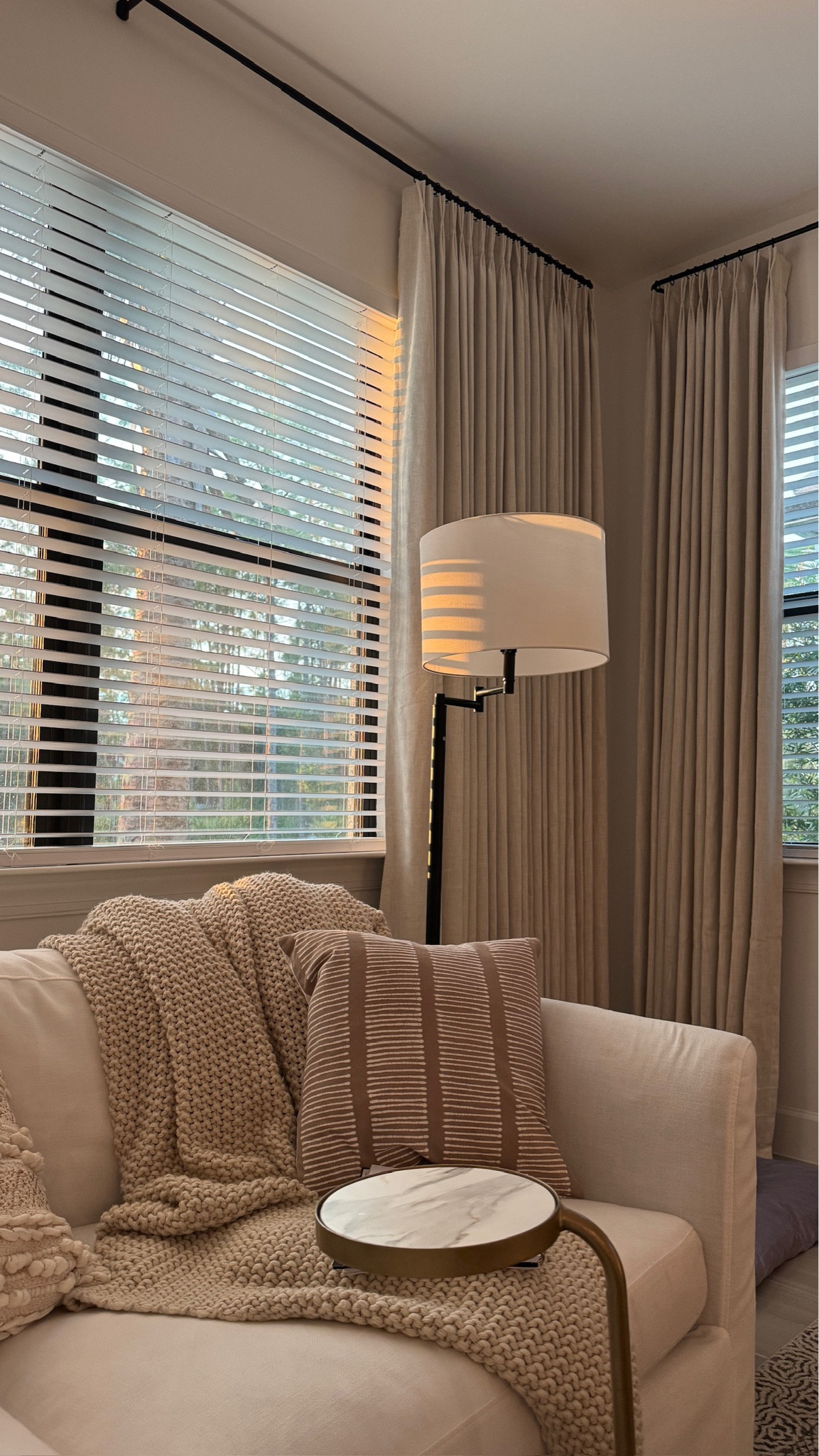 So excited to be back in Naples! 🌴 

Links to my Naples Living Room - these Amazon curtains are so good! Details: Pinch pleat Amazon curtain - the large window has 2 60x108 panels on it, we hung them 4 inches from the ceiling using the curtain rod linked below & 1 inch rings. 

Home decor, modern home, neutral decor, home accents, Amazon home   

#LTKHome #LTKStyleTip