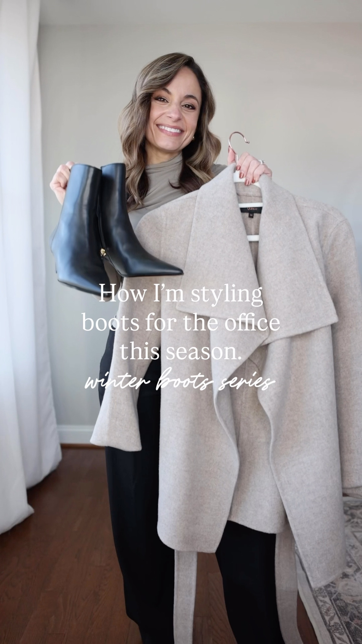 Winter boots series: how I would style boots for the office this winter! 

Pants (Ann Taylor): petite 00 - the curvy fit is the best for me 
Too (Nordstrom): xs 
Belt (Aritzia): tts 
Boots (J.Crew): tts 
Coat (Quince): xs - a little oversized, sleeves are cuffed under 

(Work outfits, petite fashion, outfits with boots, winter boots) 

#LTKWorkwear #LTKPetite