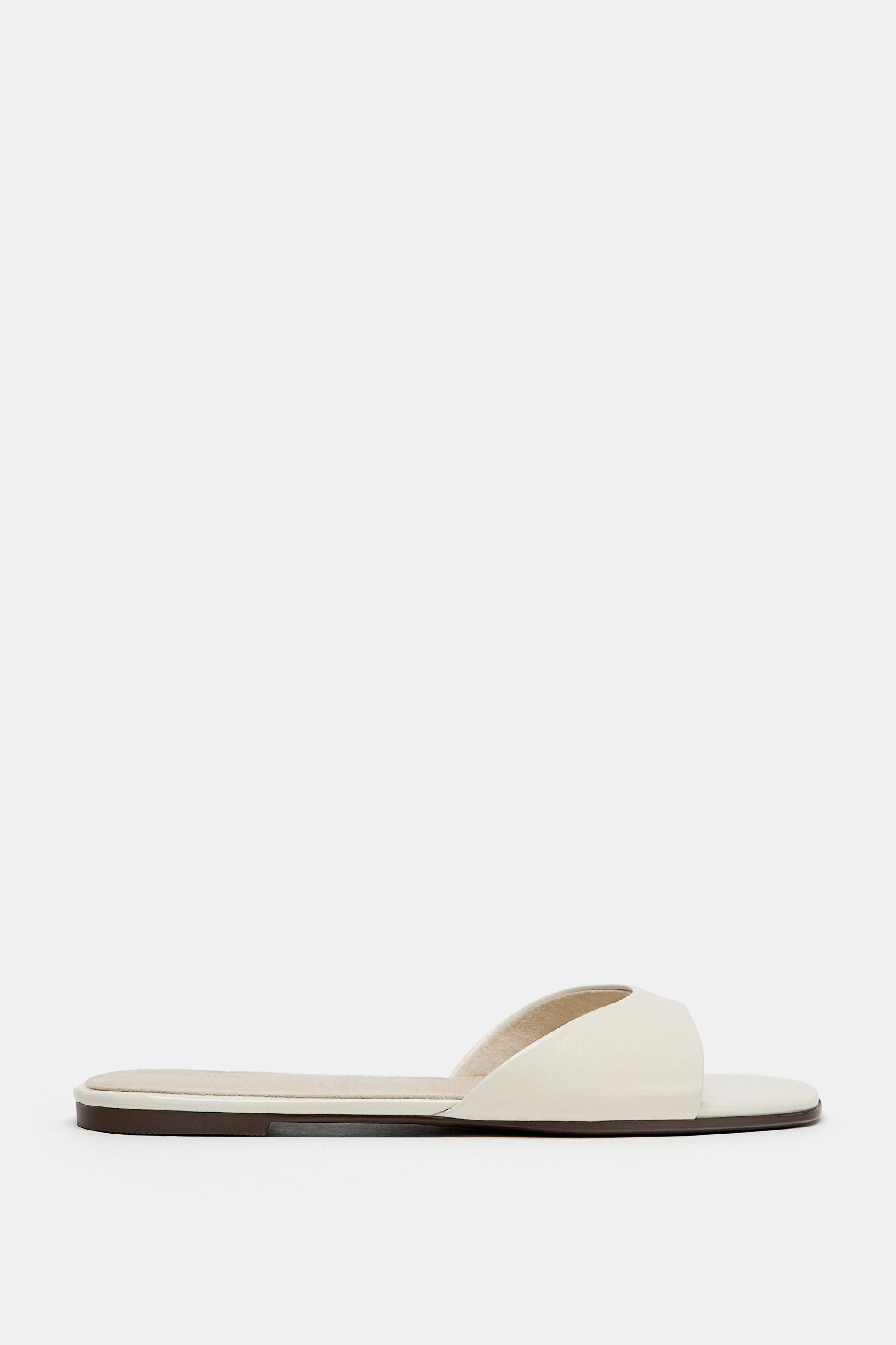 FLAT LEATHER SANDALS | Zara US