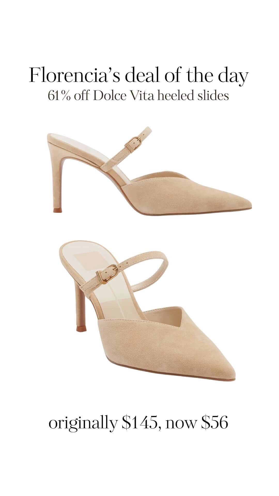 Happy Monday, ladies!🫶🏽

Today’s deal of the day is this stunning tan suede pump from Dolce Vita🔥🔥

I love slides like this because they don’t hurt the back of your foot and they look so adorable for the spring!

Perfect, neutral tone for styling with many different outfits, and the gold buckle would match with a ton of cute gold jewelry as well xx

#LTKgrwm #LTKdayinmylife #LTKSaleAlert