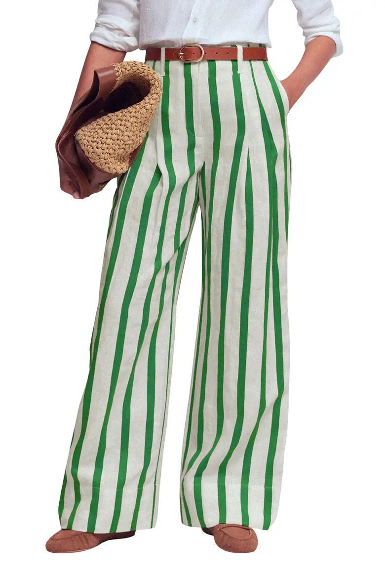Pimlico Stripe LInen & Cotton Pants (Women) | Nordstrom | Nordstrom