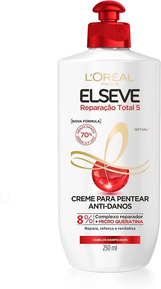 Creme para Pentear L'Oréal Paris Elseve Reparação Total 5, 250ml, Branco | Amazon (BR)
