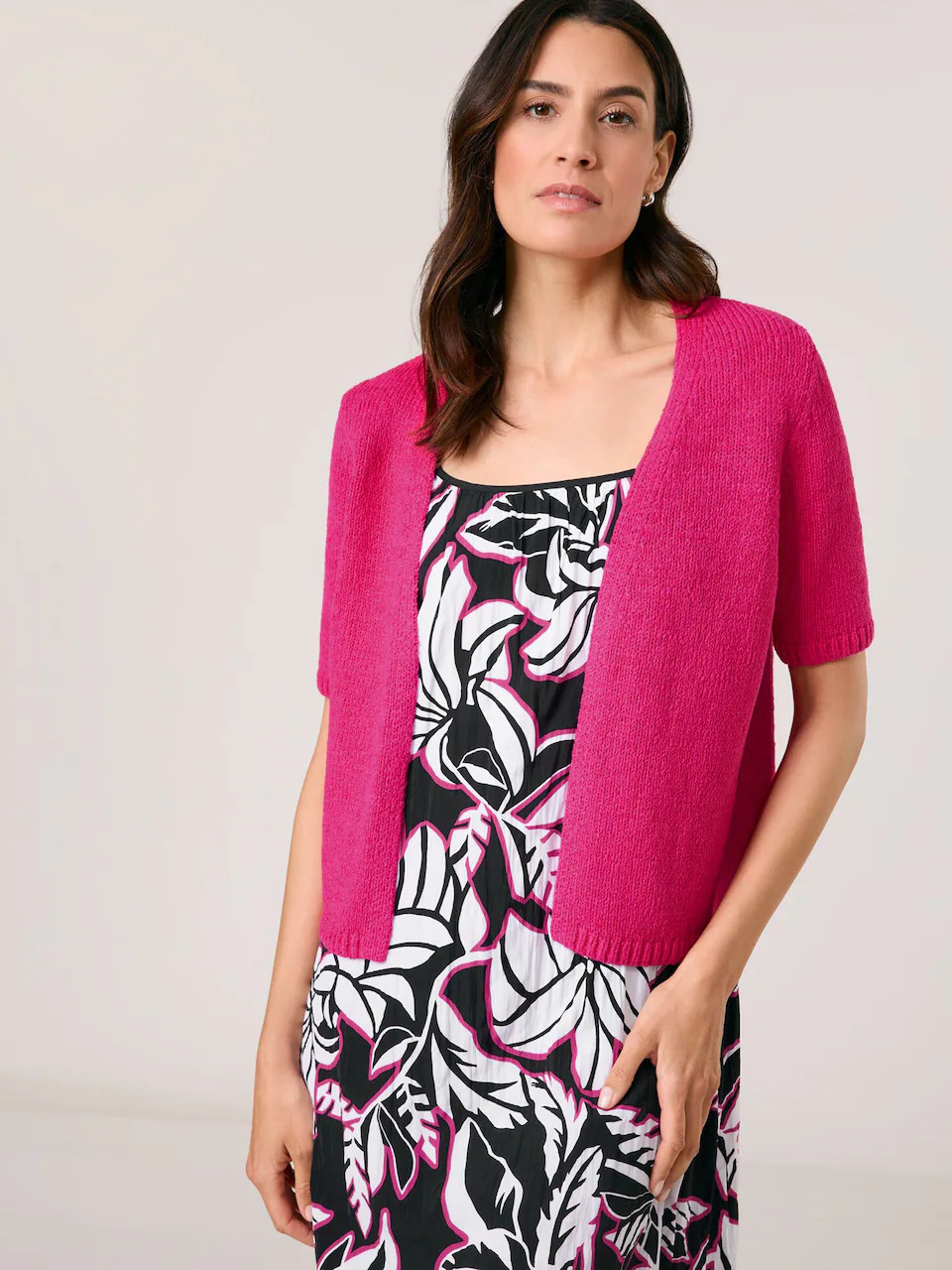 GERRY WEBER Gebreid vest in Donkerroze | ABOUT YOU | ABOUT YOU NL