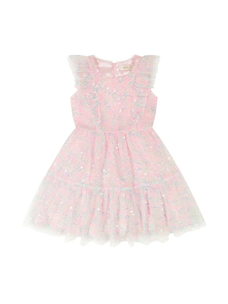 Kensie Girl Sleeveless Sequin Dress with Ruffles, Sizes 4-16 | Walmart (US)