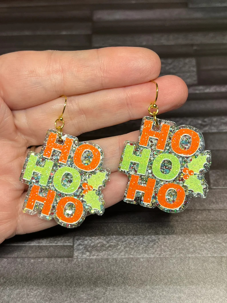 Christmas Ho Ho Ho Earrings Gift for Holiday Lover - Etsy | Etsy (US)