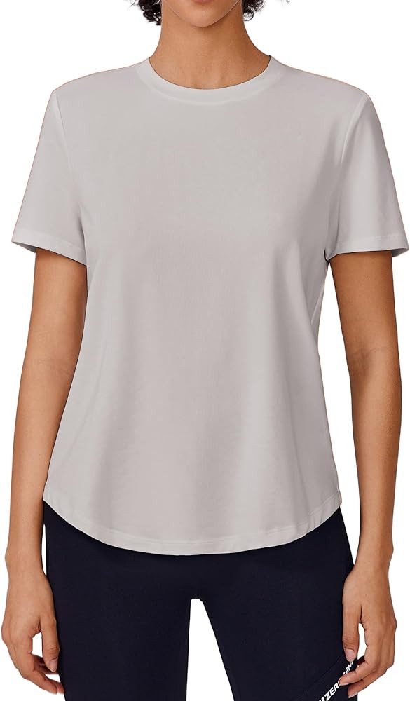 Amazon.com: PINSPARK Women's Sun Shirt UPF Soft Breathable Crew Short Sleeve Workout Tops for Wom... | Amazon (US)