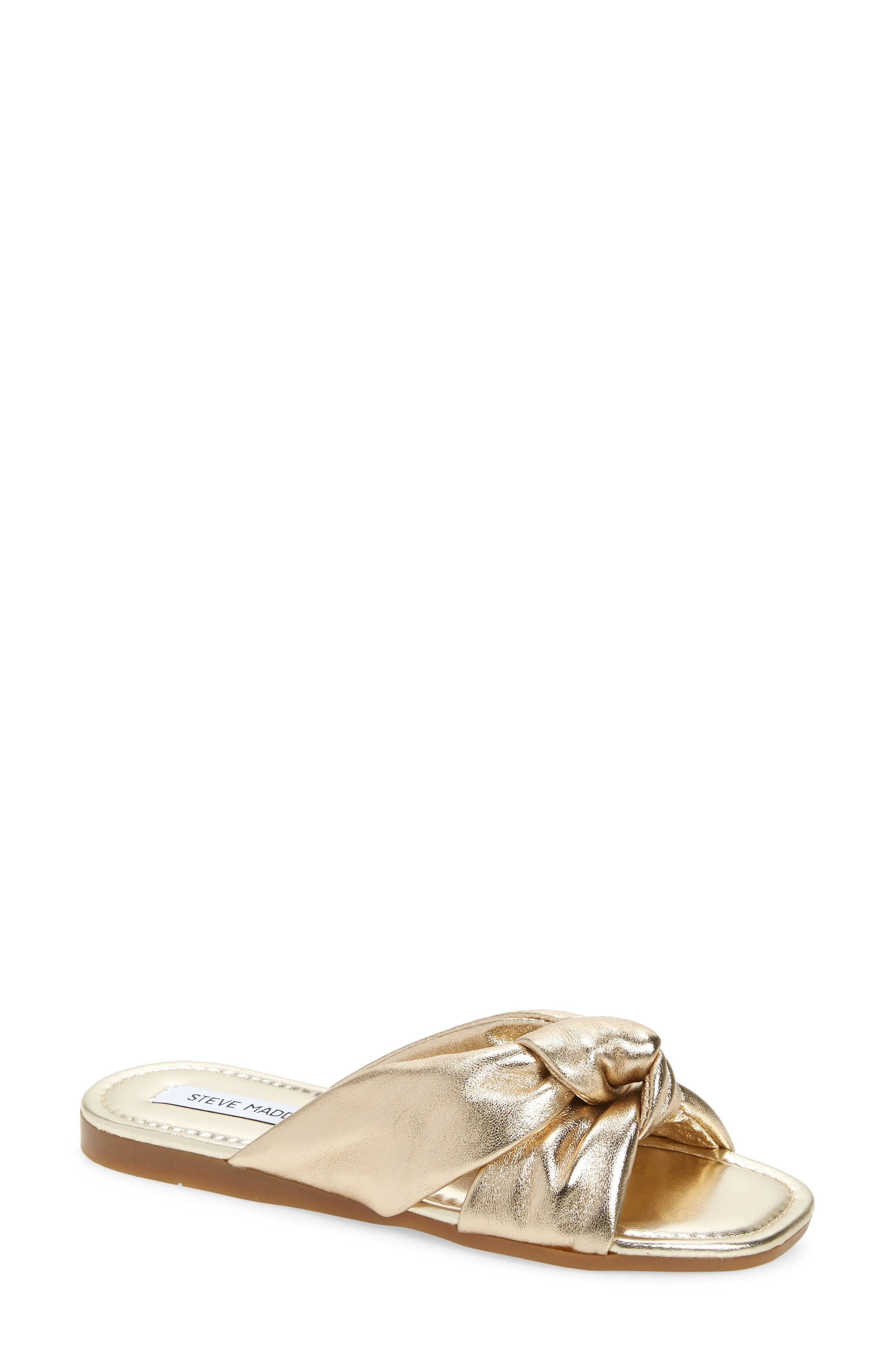 Women's Steve Madden Entrada Knot Slide Sandal, Size 6 M - Metallic | Nordstrom
