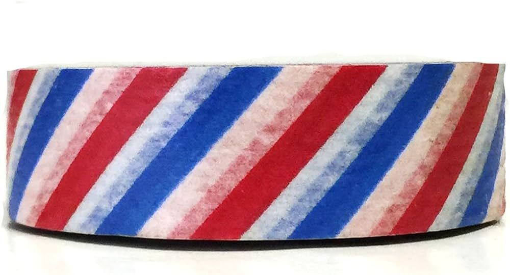 Wrapables Colorful Patterns Washi Masking Tape, Red White and Blue | Amazon (US)