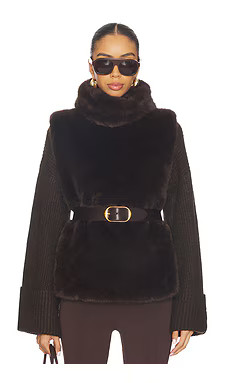 Susanna Chow Laurelle Faux Fur Vest in Brown from Revolve.com | Revolve Clothing (Global)