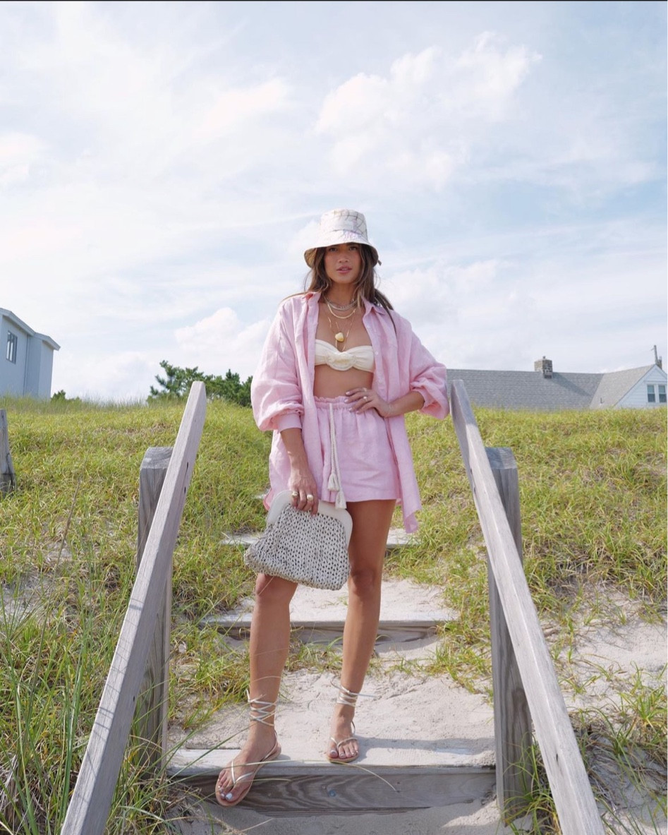 Beach look🤍 my hat is sold out in the exact color as mine but linked the darker version!

#LTKSeasonal #LTKstyletip #LTKswim