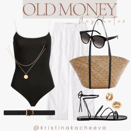 Old Money Aesthetics Summer Outfit #outfit #summer #oldmoney #fashion #style #outfitideas #howtostyle #linenpants #whitetrimtop #beachbag

#LTKSeasonal #LTKunder50 #LTKunder100