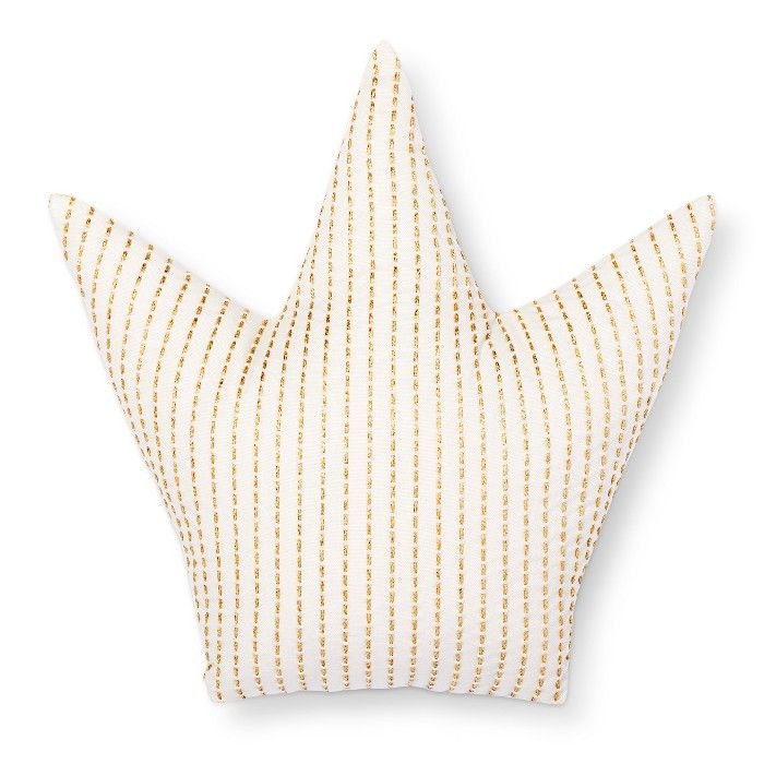 Crown Throw Pillow (15"x15") Gold & White - Pillowfort™ | Target