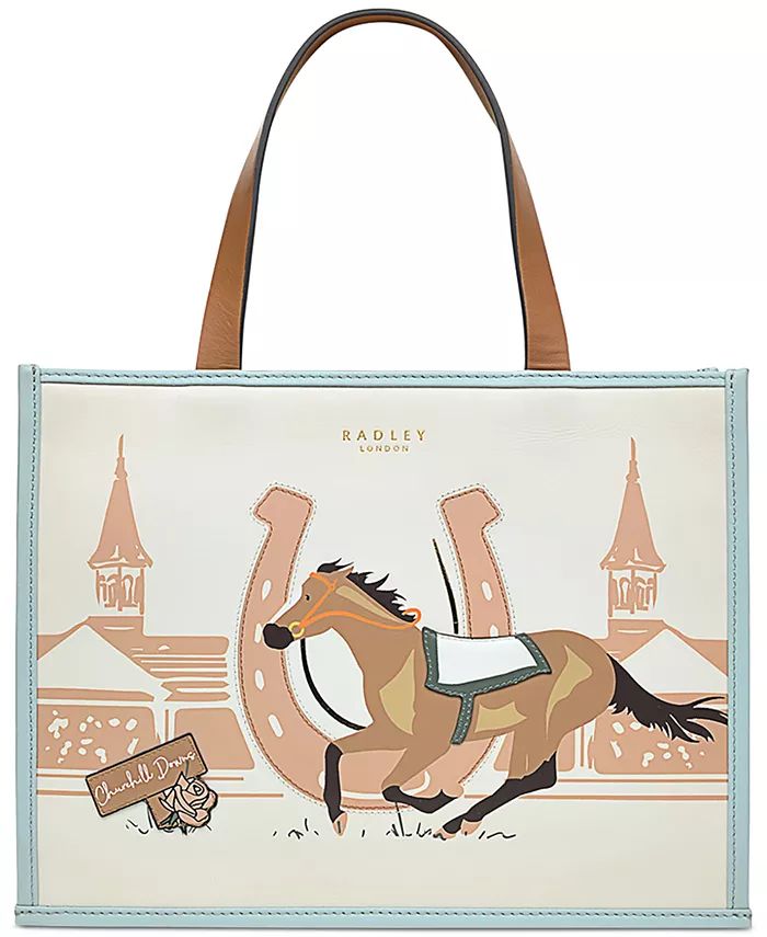 Radley London Kentucky Derby SS24 Small Zippered Leather Tote - Macy's | Macy's