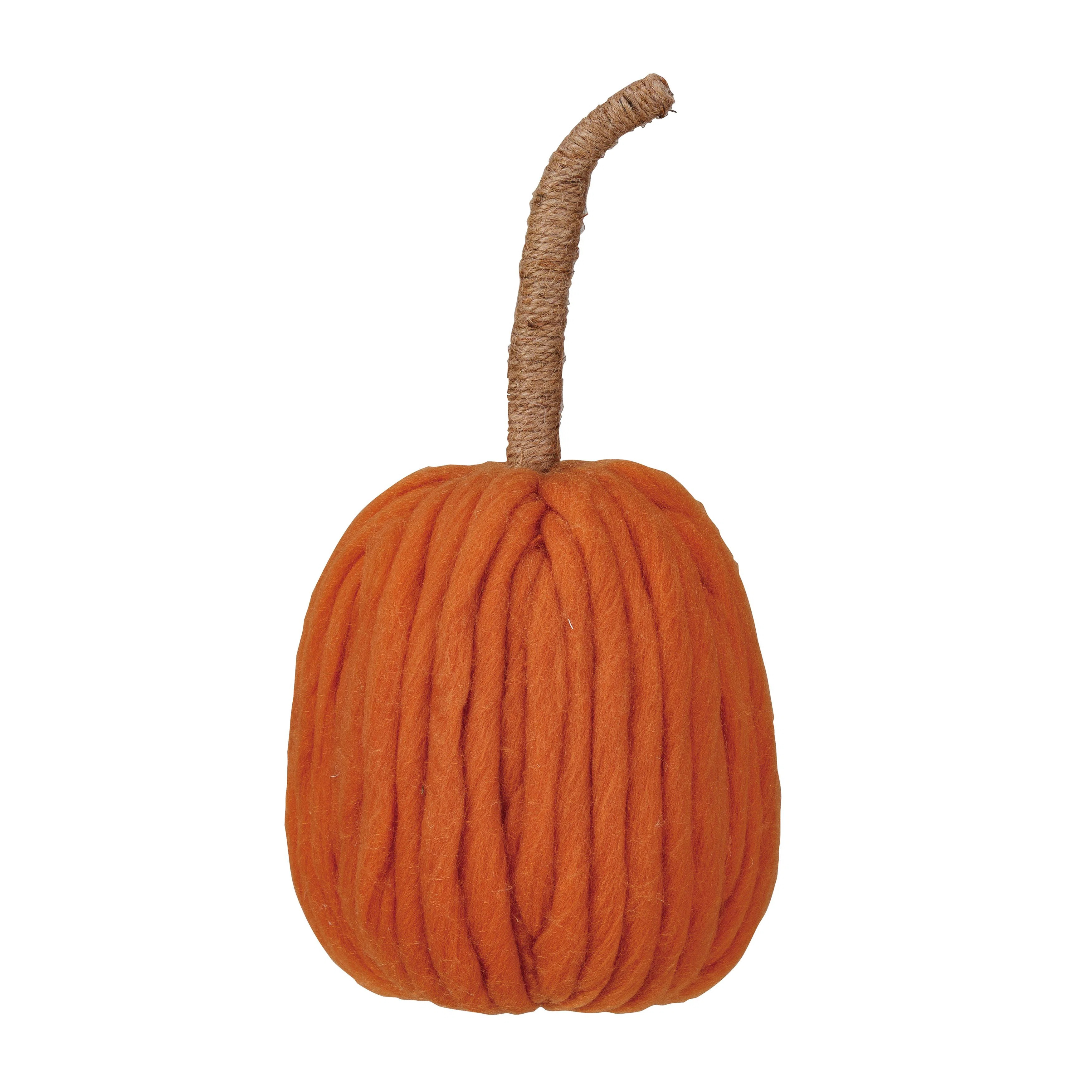 The Holiday Aisle® Wool Pumpkin With Jute Wrapped Stem | Wayfair | Wayfair North America