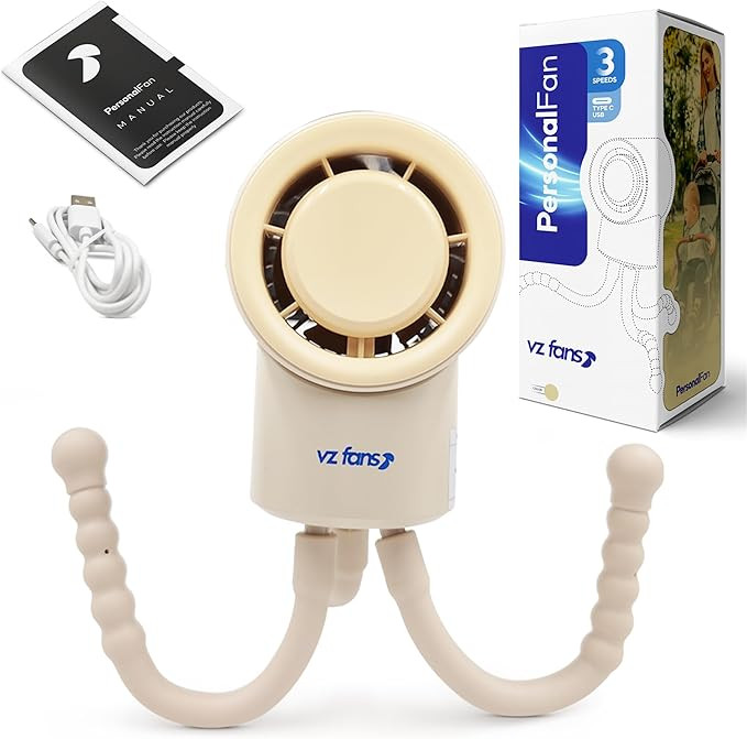 Baby Safe Portable Fan, Battery Operated Fan, Stroller Fan, Handheld Fan, Rechargeable USB-C, 3 S... | Amazon (US)