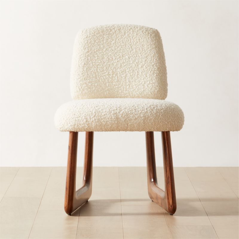 Pula Modern White Boucle Dining Chair | CB2 | CB2