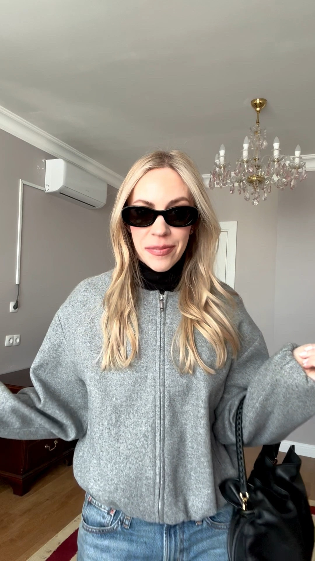 @Zara bomber jacket, cropped straight leg jeans, casual spring outfit, Miu Miu sunglasses, Loewe Flamenco handbag 

#LTKspring #LTKOver40 #LTKspringtrends