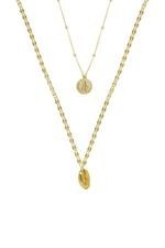 Coin and Cowrie Shell 18k Gold Plated Layered Necklace | Ettika