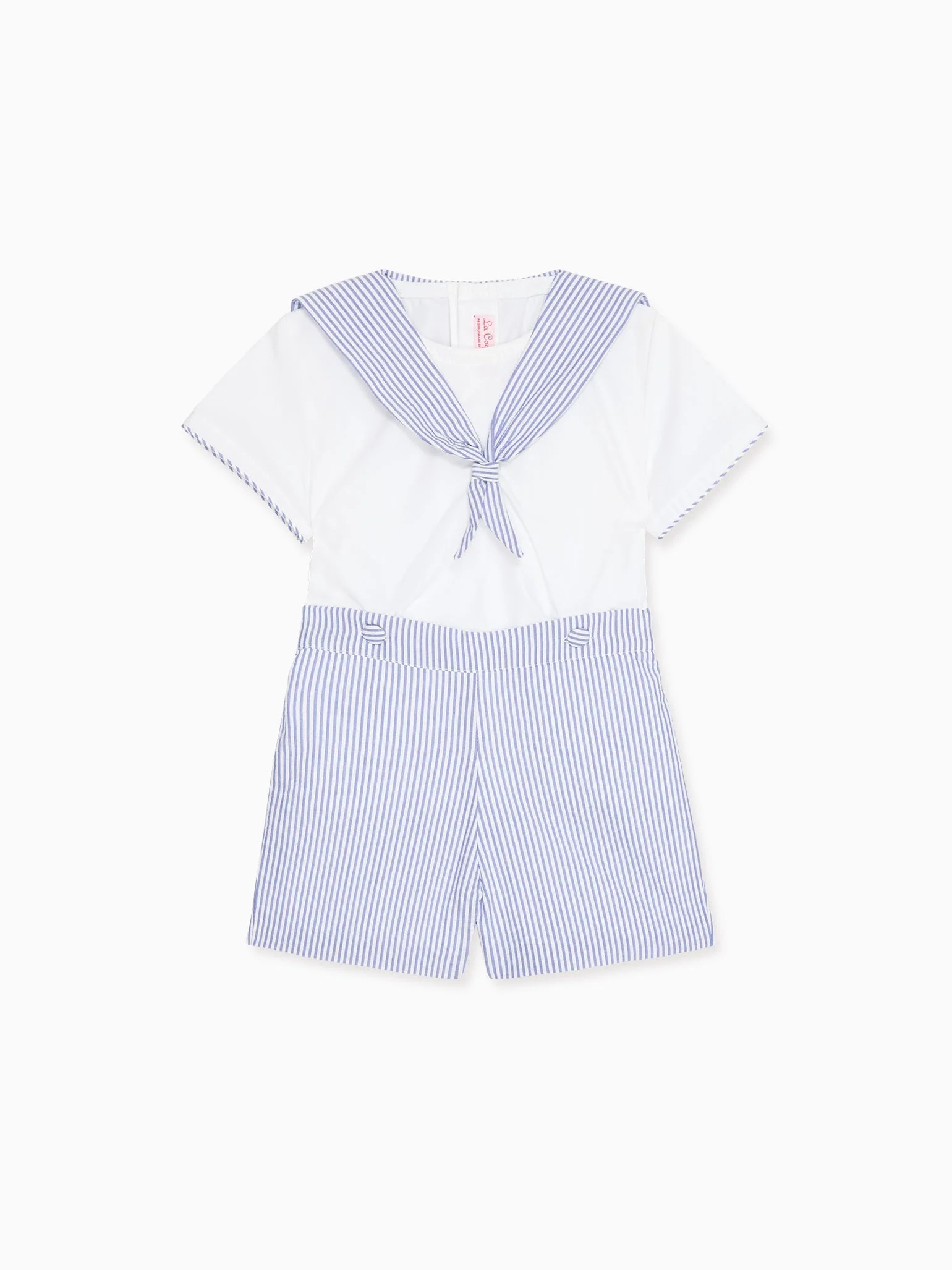 Dark Blue Stripe Antonio Baby Boy Set | La Coqueta (US)