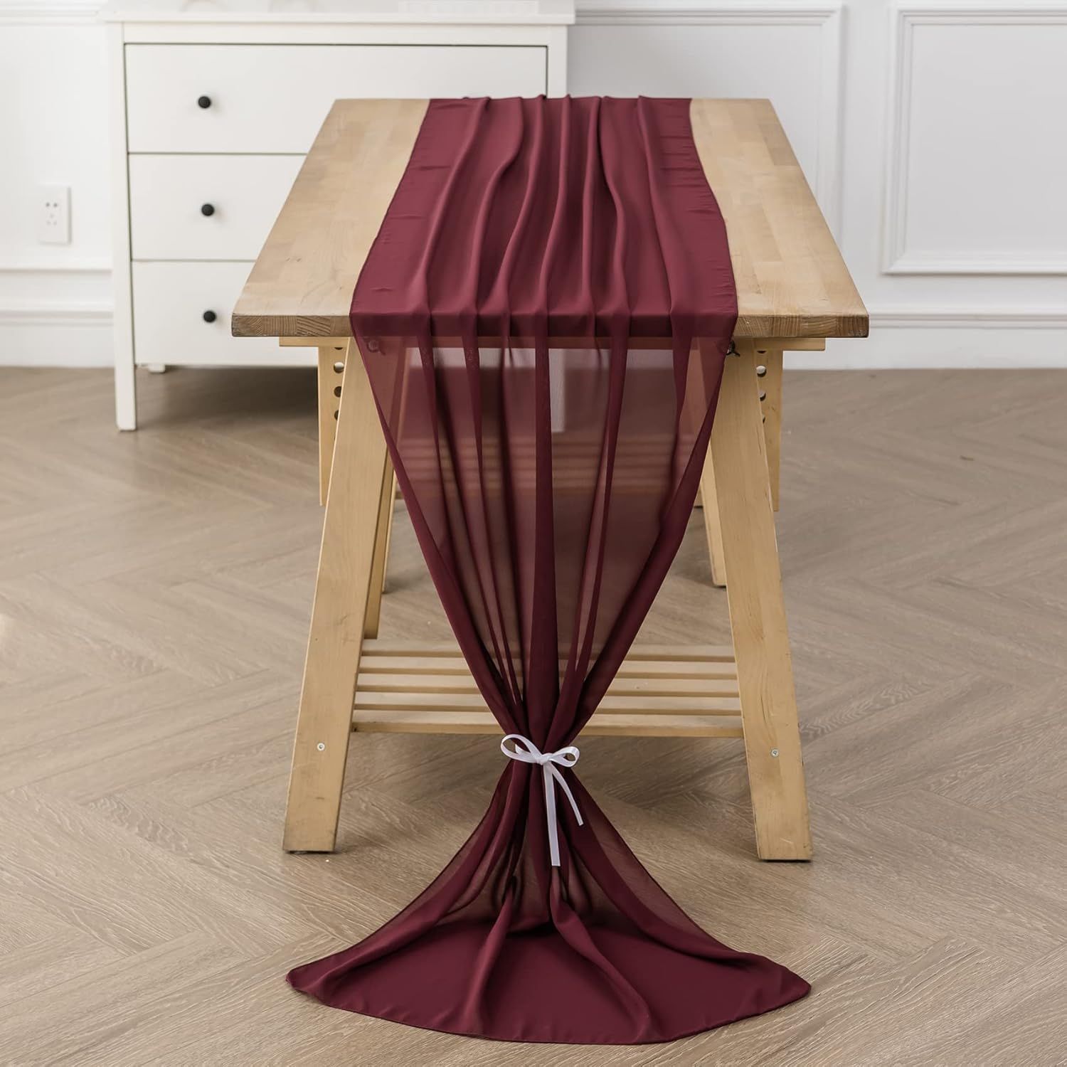 flohar 1Pack 10ft Chiffon Table Runner 29x120 Inch Sheer Romantic Table Runner for Wedding Birthd... | Amazon (US)