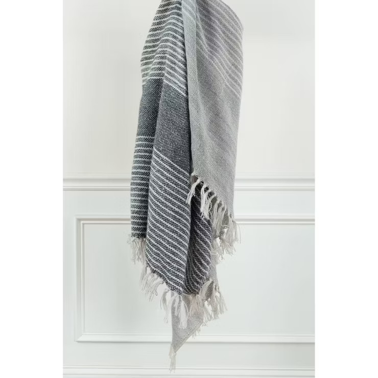 50"x60" Striped Throw Blanket Gray - Rizzy Home | Target