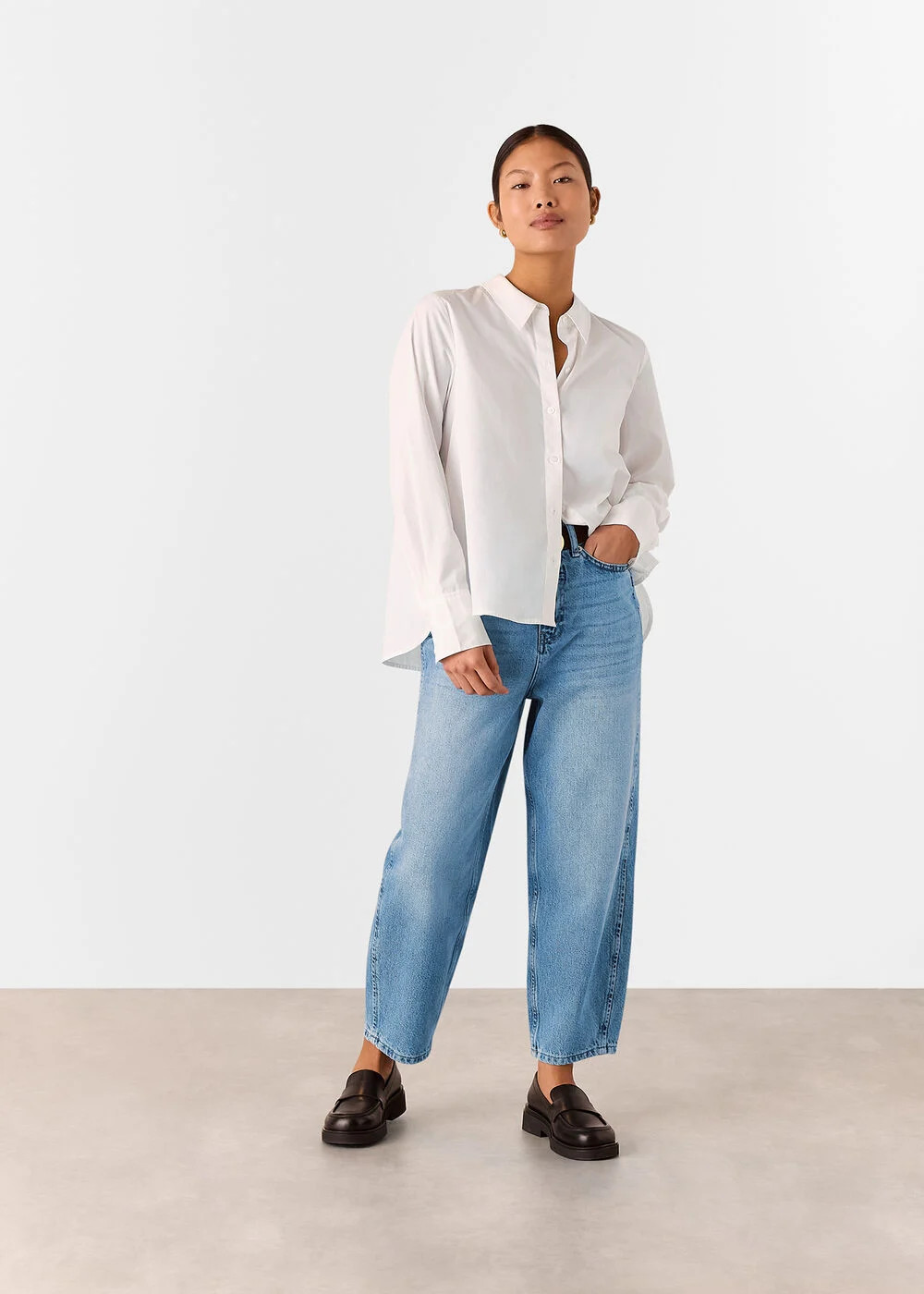 Light Wash Authentic Barrel Leg Jean | WHISTLES | Whistles UK | | Whistles
