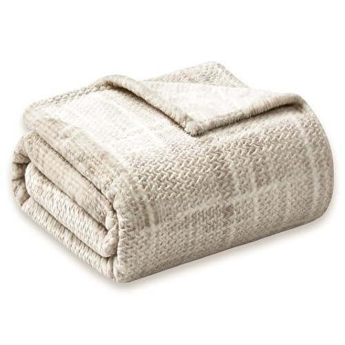 COOVA Luxurious Elegant Jacquard 50x60 Inch Throw Blanket, Soft & Cozy Fleece Blanket, Perfect for Couch, Bed, and Decor, Warm and Stylish Blanket,Graphite Taupe | Amazon (CA)