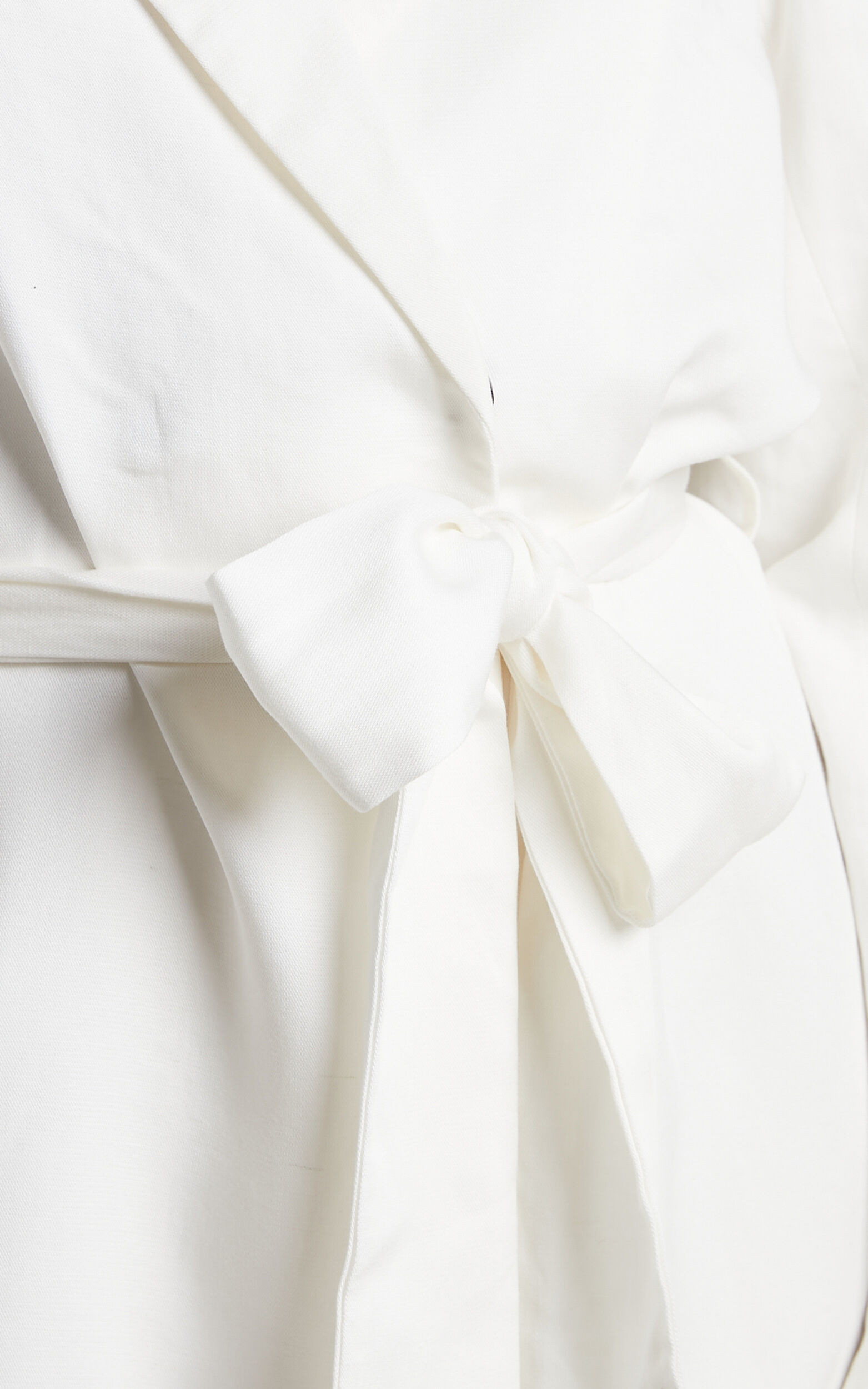 Amalie The Label - Lotte Tie Waist Wrap Blazer Dress in White | Showpo (US, UK & Europe)