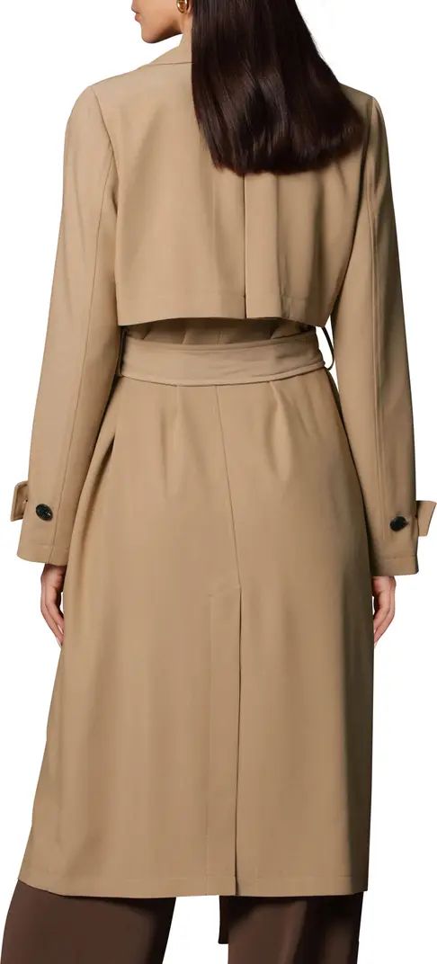 Avec Les Filles Stretch Crepe Double Breasted Trench Coat | Nordstrom | Nordstrom