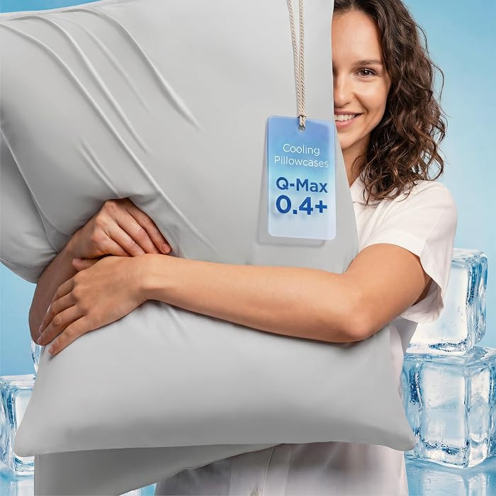 Bedsure Cooling Pillow Cases for Hot Sleepers, Cool Pillowcases for Night Sweats, Zipper Pillow C... | Amazon (US)