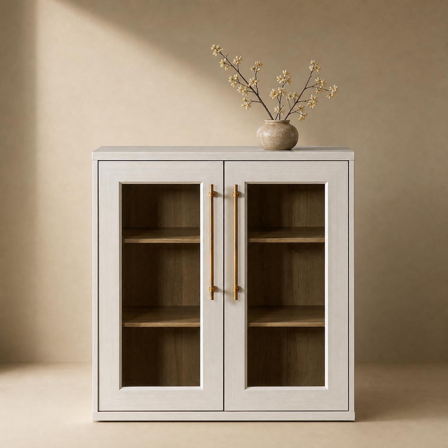 mopio Blake Storage Cabinet, Pantry, Sideboard (White Oak, Single, Acrylic) | Amazon (US)