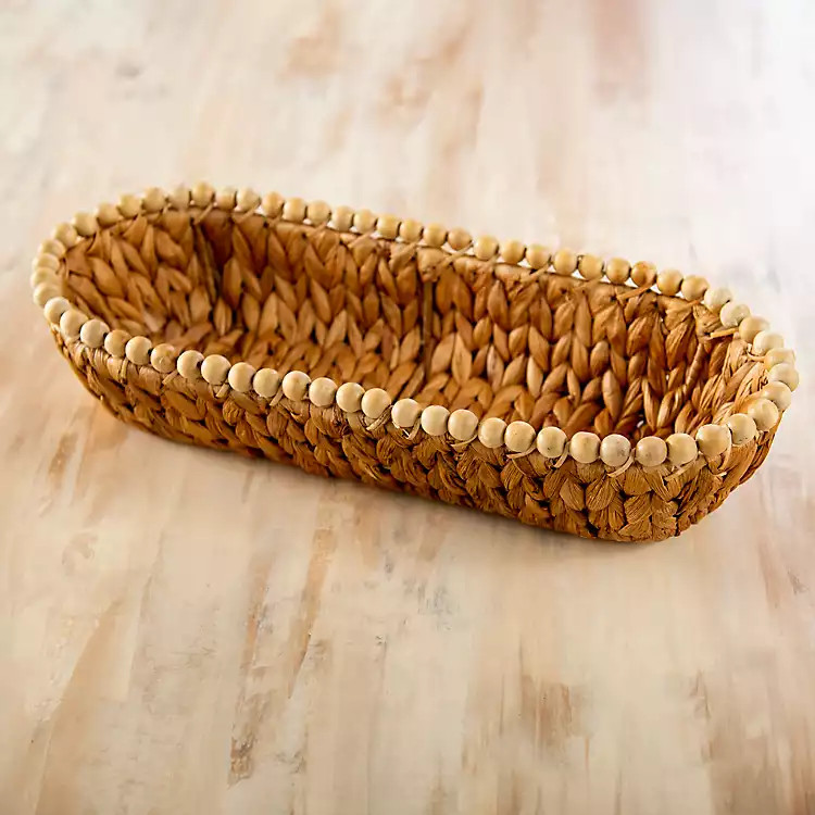 New!Oval Beaded Bread Basket | Kirkland's Home
