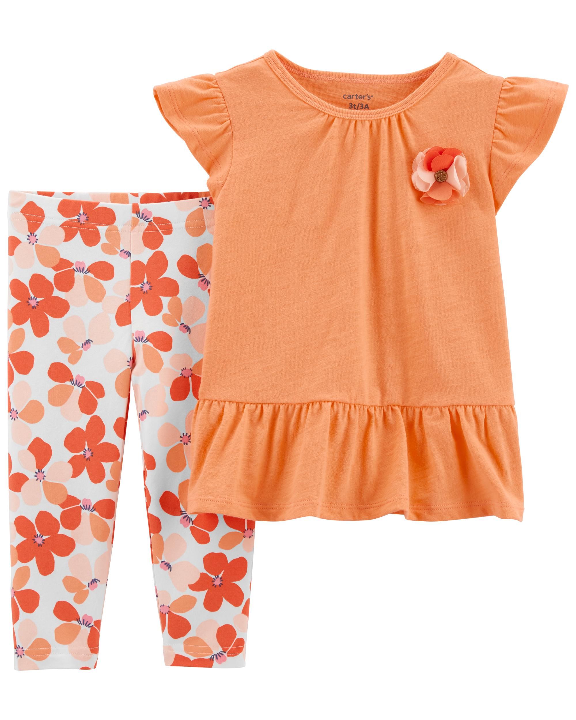 2-Piece Short-Sleeve Tee & Floral Legging Set | Carter's