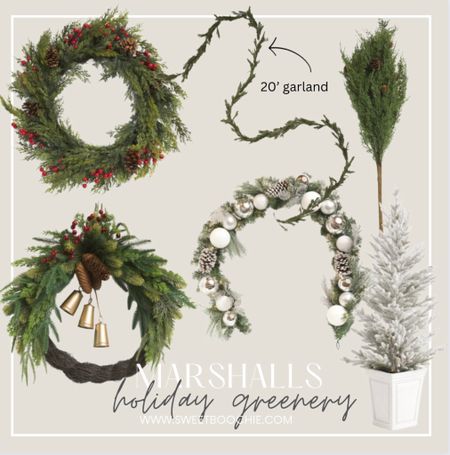 It’s never too soon to start looking for holiday greenery. These things seem to sell out fast and Marshall’s has some great wreaths and Christmas tree picks, faux flocked tree, and a 20’ garland. 

#LTKSeasonal #LTKhome #LTKHoliday