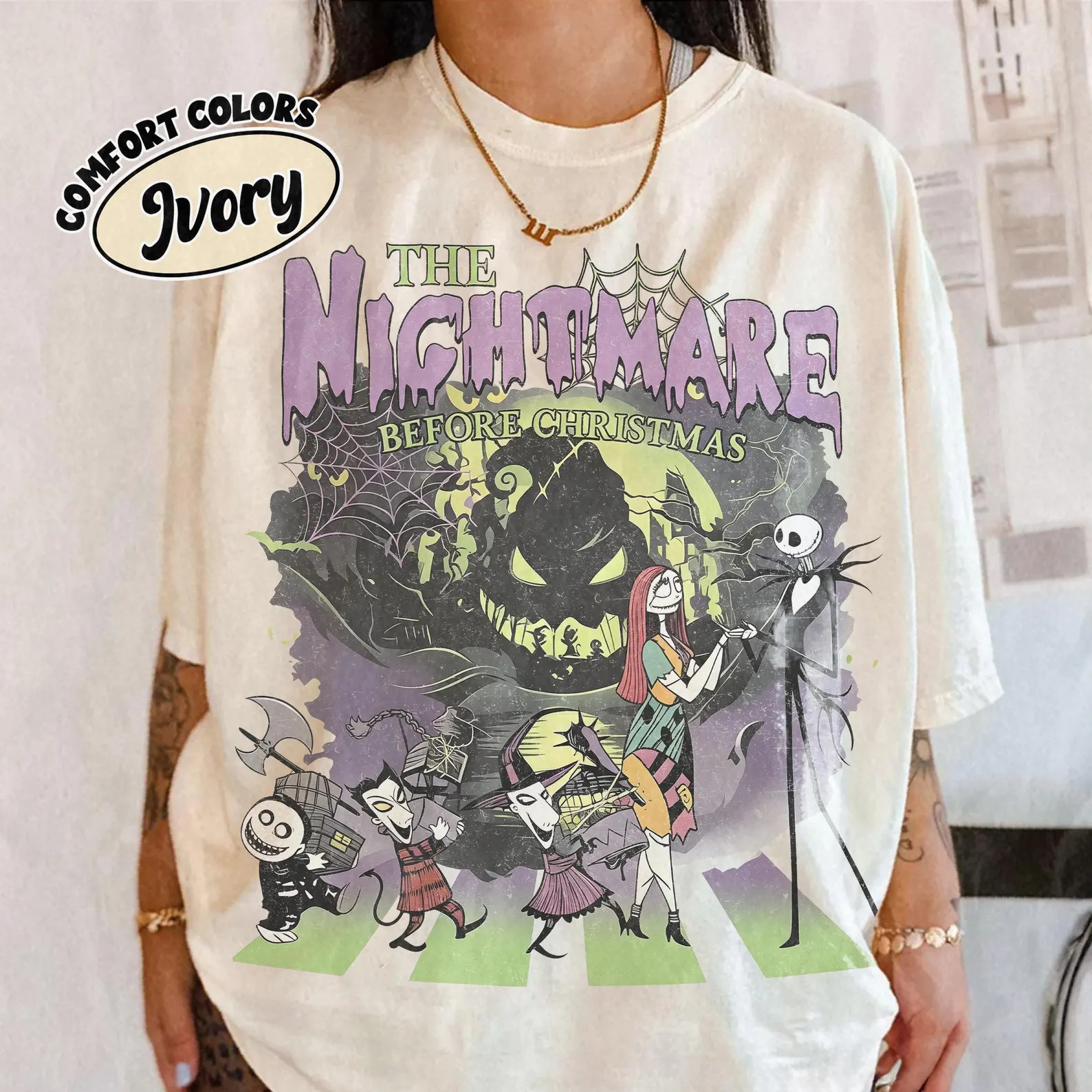 Comfort Colors\u00ae Nightmare Before Christmas Shirt, Jack Skellington Sally Tee, Oogie Boogie C... | Etsy (Global)